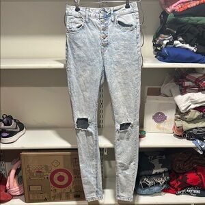 Wild Fable High Rise Acid Wash Jeans with Rips